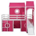 Pink Loft Bed with Slide - Fun Space-Saving Kids Bed with Playful Slide & Tent - Image 9