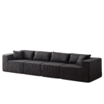 ⁦Corduroy L-Shaped Modular Sofa Set with Minimalist Design - Beige⁩ - الصورة ⁦6⁩