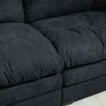 ⁦Chenille Loveseat with Memory Foam Cushions and 2 Throw Pillows - Black⁩ - الصورة ⁦8⁩