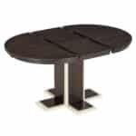 ⁦Solid Wood Oval Extendable Dining Table with Double Layer Design - Espresso⁩ - الصورة ⁦9⁩