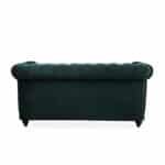 ⁦Velvet Chesterfield Loveseat with Tufted Buttons - Forest Green⁩ - الصورة ⁦8⁩