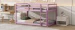 Pink Rubberwood Loft Bed - Stylish Twin Over Twin Bed with Ladder & Spacious Underneath - Image 7