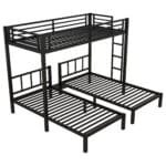 Detachable Triple Bunk Frame - Space-Saving Metal Bunk Bed for 3 - Image 8