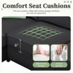 Polyester L-Shaped Modular Sofa Set with Removable Ottoman and 3 Pillows - Black - Image 7