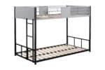 Metal Twin Over Twin Bunk Bed with Full-Length Guardrail and Vent Board - Black with Grey - Image 5