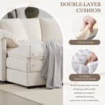 Chenille U-Shaped Modular Sofa with Deep Double Cushions - 6-Seater - Gray - Image 6