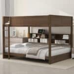 Antique Pine Bunk Bed with Storage & USB Ports – Space-Saving & Stylish