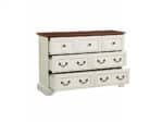 Engineered Wood 7-Drawer Dresser with Antique White and Rustic Brown Finish - Farmhouse Style - Image 4