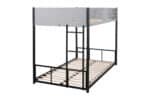 Metal Twin Over Twin Bunk Bed with Full-Length Guardrail and Vent Board - Black with Grey - Image 7