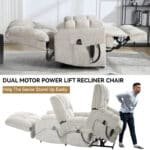 Beige Electric Power Lift Recliner Chair with Dual Motor and Infinite Positioning - Image 5