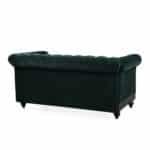 ⁦Velvet Chesterfield Loveseat with Tufted Buttons - Forest Green⁩ - الصورة ⁦7⁩