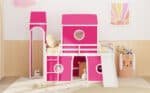 Pink Loft Bed with Slide - Fun Space-Saving Kids Bed with Playful Slide & Tent - Image 4