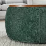 Green Round Storage Ottoman with Removable Top - Small Seat - Image 5