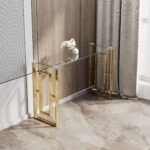 Elegant Golden Stainless Steel Console - Modern, Durable & Easy-to-assemble - Image 4