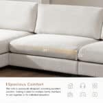 Thick Corduroy L-Shaped Sectional Sofa with USB Charging Port and Cup Holders - 3-4 Seater - Available in 3 Colors - Image 5