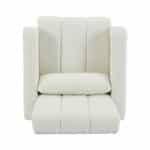 Teddy Velvet Rocking Chair with Pillow - Cream White - Image 9