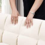 Velvet 3-in-1 Foldable Sofa Bed with Adjustable Back and Storage - Beige - Image 6