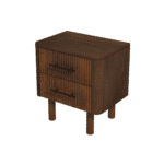 Walnut Mid Century Modern Nightstand with 2 Drawers - Brown - Image 3