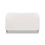 Upholstered Curved Headboard Platform Bed with Mattress Supports - Ivory White Boucle - Image 9