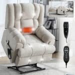 Beige Electric Power Lift Recliner Chair with Dual Motor and Infinite Positioning