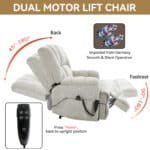 Beige Electric Power Lift Recliner Chair with Dual Motor and Infinite Positioning - Image 9