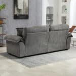Chenille Loveseat with Memory Foam Cushions and 2 Throw Pillows - Grey - Image 6