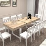 Wooden Rectangular Extendable Dining Table with Retractable Design - Natural - Image 5