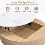 Round Lift-Top Ottoman with Storage – Modern Space-Saving Coffee Table - Image 9