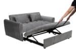 Velvet 3-in-1 Foldable Sofa Bed with Adjustable Back and Storage - Dark Grey - Image 7