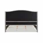 Upholstered Shelter Headboard Bed Set with Handcrafted Design - Silver Grey - Image 8