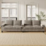 Corduroy Sofa with USB Ports and Hidden Storage - 4-Seater - Brown - Image 8