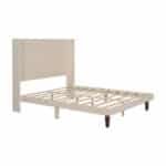 Beige Upholstered Queen Bed with High Headboard for Comfort and Support - Image 6