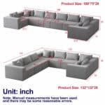 ⁦Corduroy L-Shaped Modular Sofa Set with Minimalist Design - Beige⁩ - الصورة ⁦55⁩