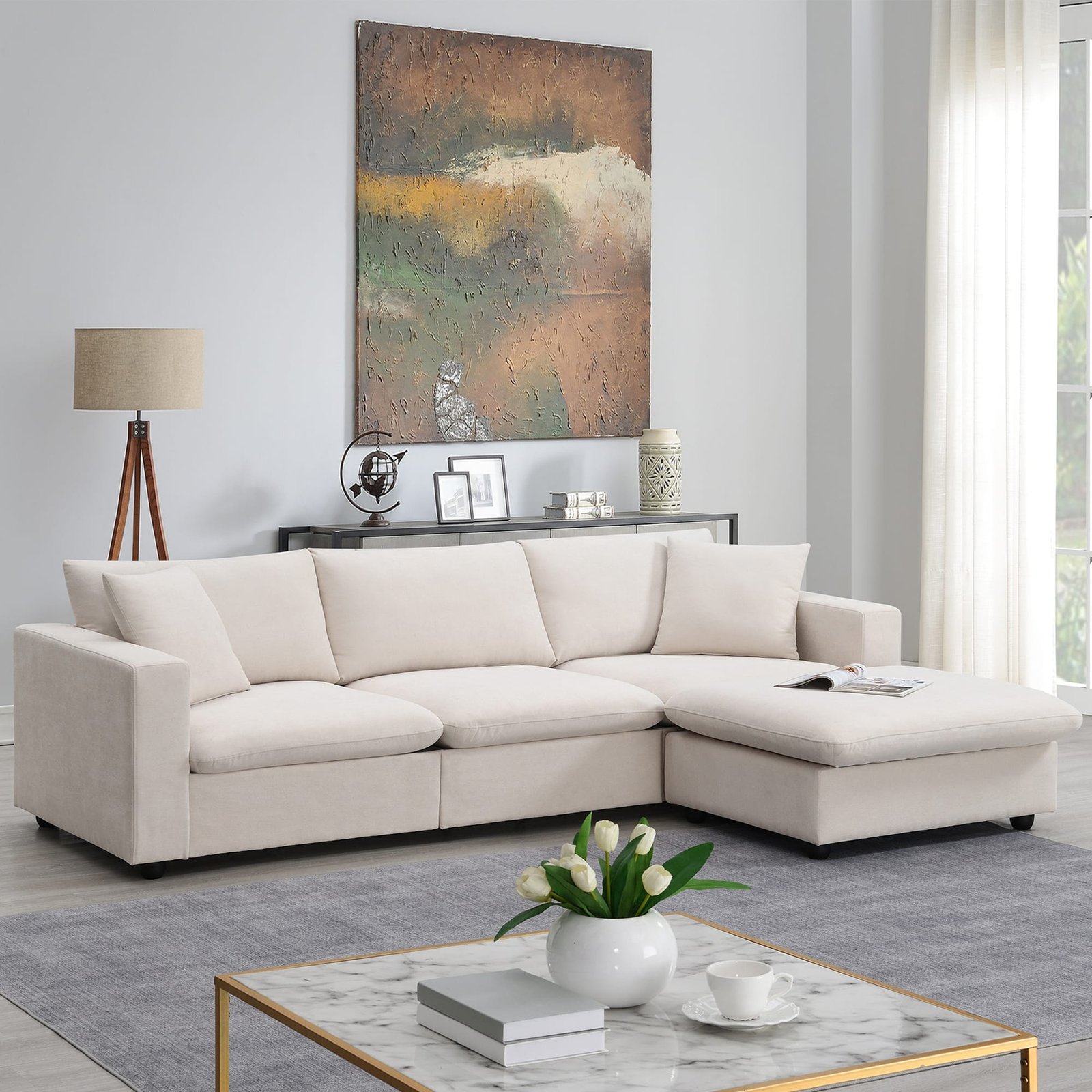 Ultimate Polyester Cloud Sectional - Modern & Premium Comfort