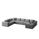 ⁦Corduroy L-Shaped Modular Sofa Set with Minimalist Design - Beige⁩ - الصورة ⁦56⁩