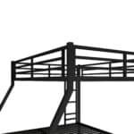 Metal Bunk Bed with Queen over King Design - Black - Image 6