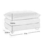 Corduroy Footstool with Retro Design - Tan - Image 3