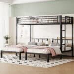 Detachable Triple Bunk Frame - Space-Saving Metal Bunk Bed for 3