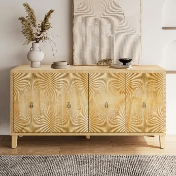 Elegant Carved Scatter Pattern Cabinet – Stylish Storage Solution