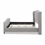 Upholstered Shelter Headboard Bed Set with Handcrafted Design - Silver Grey - Image 7