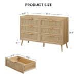 Premium Natural Rattan Dresser - Elegant, Durable Storage with Rattan Drawers & Solid Wood Design - Image 7