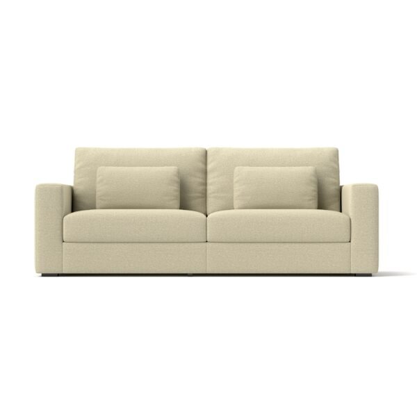 83" Modern Sofa Couches for Living Room, 3 Seater Sofa with Detachable Cover & double cushioning,Beige