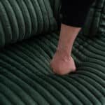 Plush Corduroy Round Barrel Accent Chair with 360° Swivel and 4 Pillows - Green - Image 8