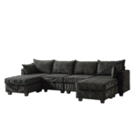 Corduroy U-Shaped Modular Sofa with Storage Ottoman - 6-Seater - Versatile Configuration - Image 5