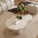 Premium Cream White Irregular Glass Coffee Tables Set of 2 - Modern, Stylish, Easy-to-Assemble Living Room Essential - Image 5