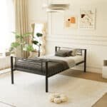 Black Metal Triple Bunk Bed with Disassembly Feature - Space-Saving Design - Image 5