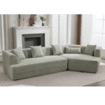Boucle Fabric Modular Sofa with Combination Design and 3-Seater Capacity - Green