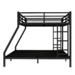 Metal Bunk Bed with Queen over King Design - Black - Image 11