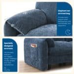 Chenille U-Shape Modular Sofa with USB Charger and Movable Ottoman - Striped - Image 28