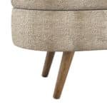Fabric Oval Storage Ottoman with Rubber Wood Legs - Gray - Image 7